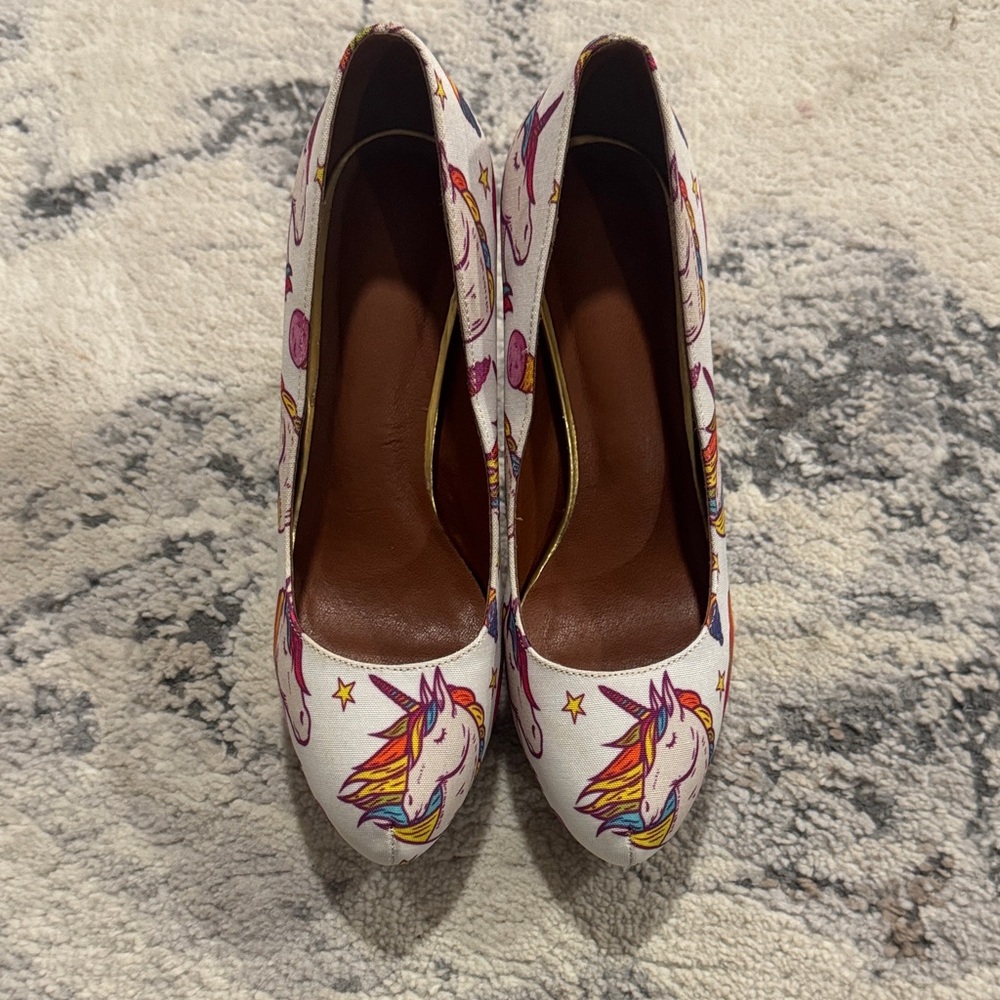 Women Unicorn Print Heels